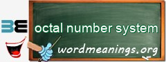 WordMeaning blackboard for octal number system